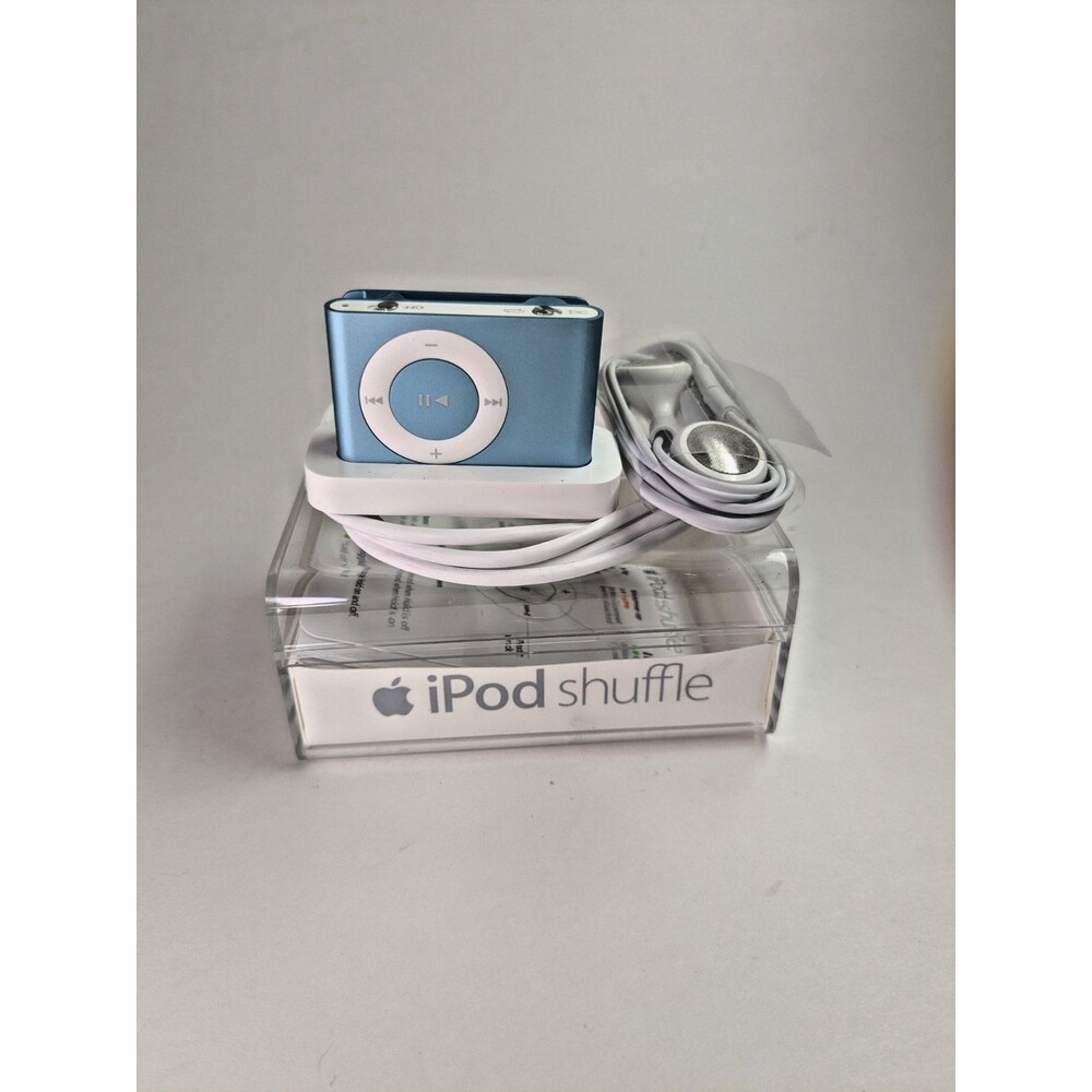 Apple iPod Shuffle 2nd Gen A1204 1GB Open Box Dead Battery AS IS Blue